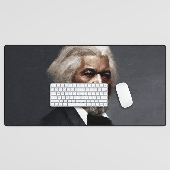 Frederick Douglass, African American Civil Rights Pioneer portrait painting Desk Mat Gallery Image 1