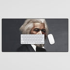 Frederick Douglass, African American Civil Rights Pioneer portrait painting Desk Mat Gallery Image 1
