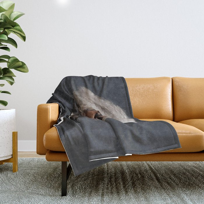 Frederick Douglass, African American Civil Rights Pioneer portrait painting Throw Blanket Gallery Image 1