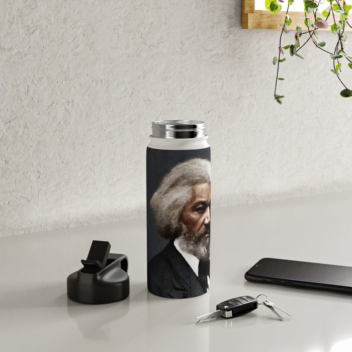 Frederick Douglass, African American Civil Rights Pioneer portrait painting Water Bottle Gallery Image 4