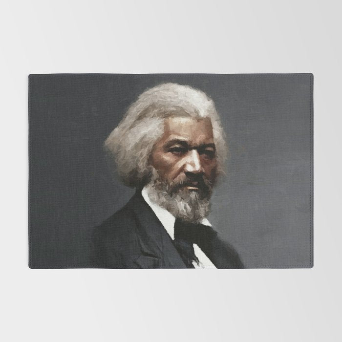 Frederick Douglass, African American Civil Rights Pioneer portrait painting Rug Gallery Image 2