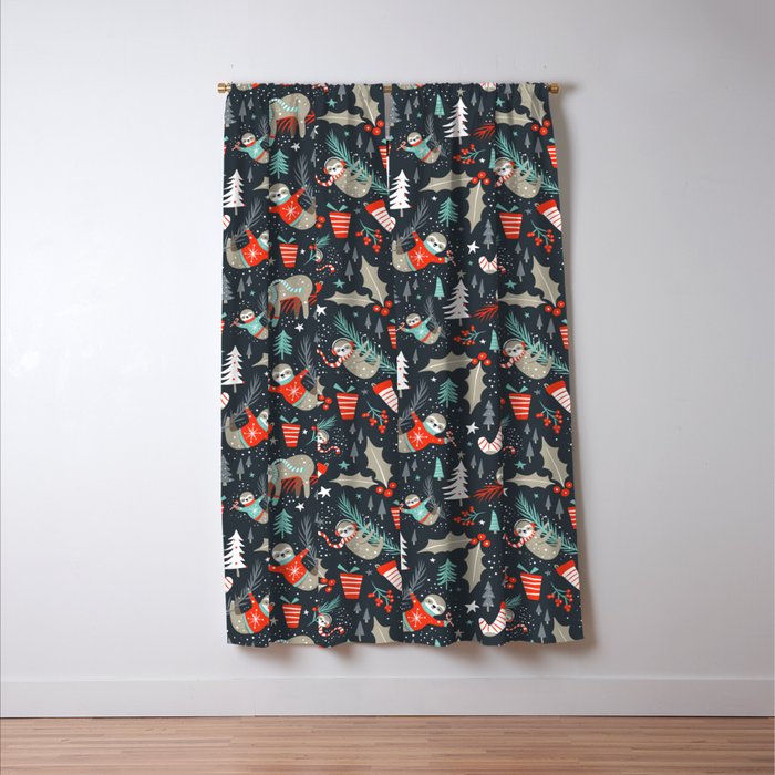Slothy Holidays Window Curtain Gallery Image 3
