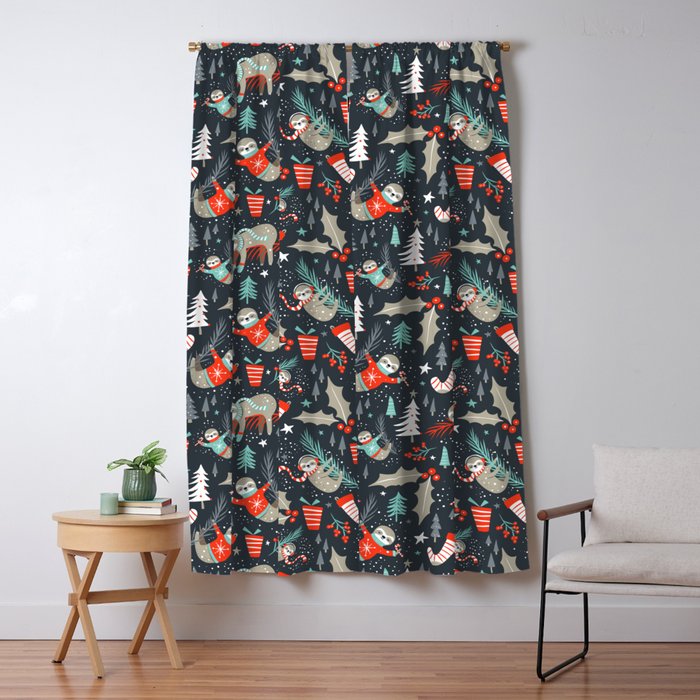 Slothy Holidays Window Curtain Gallery Image 5