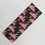 Stormy Night - black & pink Yoga Mat Gallery Image 1