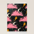 Stormy Night - black & pink Stationery Card Gallery Image 2