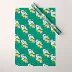 GIRL POWER - green Wrapping Paper Gallery Image 1