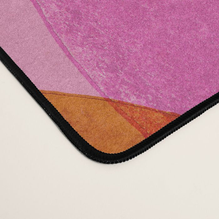 Linocut Hearts / Pink & Orange Desk Mat Gallery Image 4