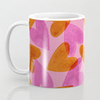 Linocut Hearts / Pink & Orange Coffee Mug Gallery Image 3