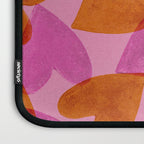Linocut Hearts / Pink & Orange Laptop Sleeve Gallery Image 3