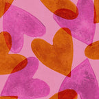Linocut Hearts / Pink & Orange Coffee Mug Gallery Image 2