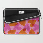 Linocut Hearts / Pink & Orange Laptop Sleeve Gallery Image 2