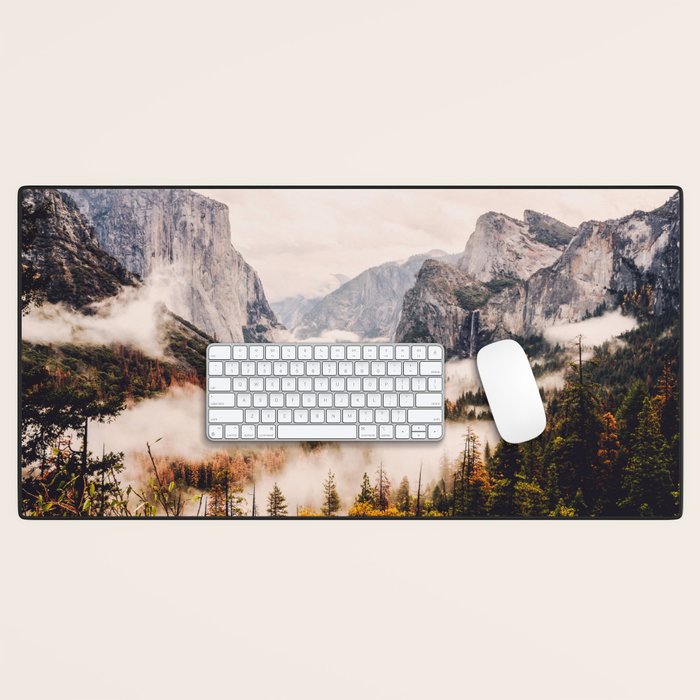 Amazing Yosemite California Forest Waterfall Canyon Desk Mat Gallery Image 1