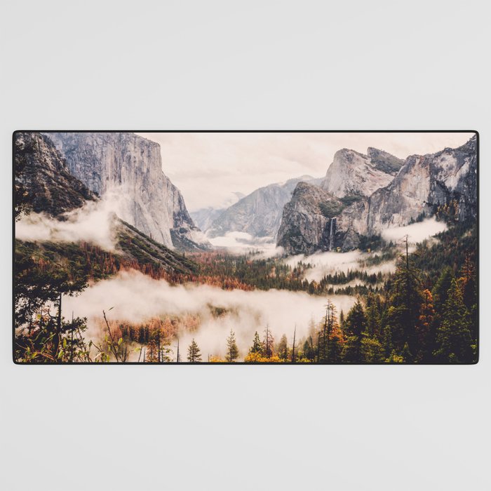 Amazing Yosemite California Forest Waterfall Canyon Desk Mat Gallery Image 3