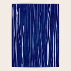 Deep Blue White Lines Minimalist Abstract  Poster Gallery Image 4
