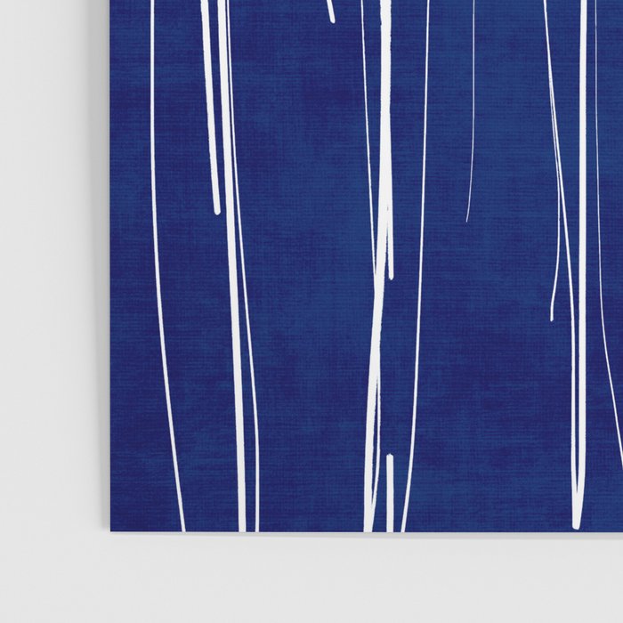 Deep Blue White Lines Minimalist Abstract  Poster Gallery Image 3