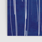 Deep Blue White Lines Minimalist Abstract  Poster Gallery Image 3