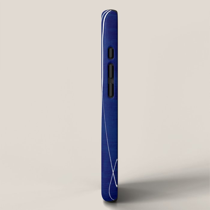 Deep Blue White Lines Minimalist Abstract  iPhone Case Gallery Image 2