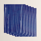 Deep Blue White Lines Minimalist Abstract  Wrapping Paper Gallery Image 3