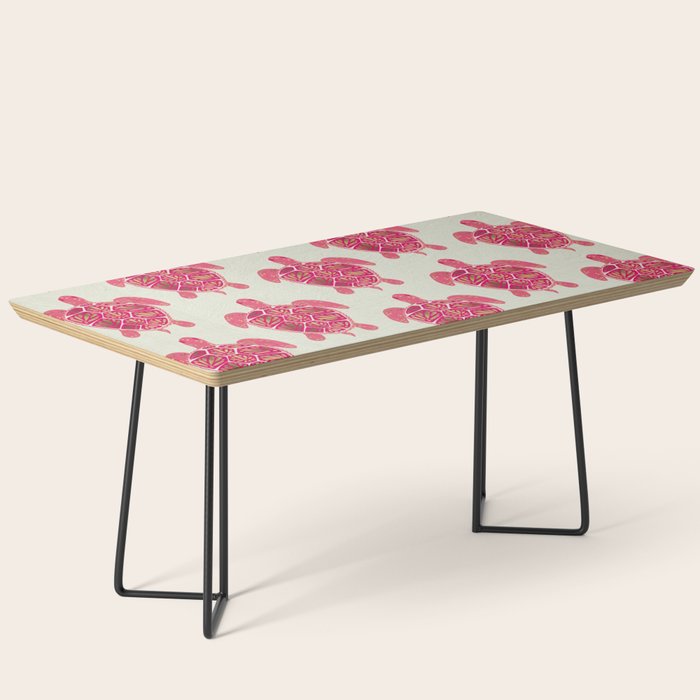 Sea Turtle in Pink & Gold Coffee Table Gallery Image 1