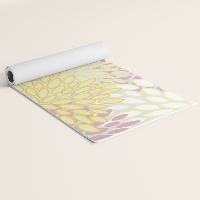Floral Prints, Soft, Yellow and Pink, Design Prints Yoga Mat Gallery Image 2