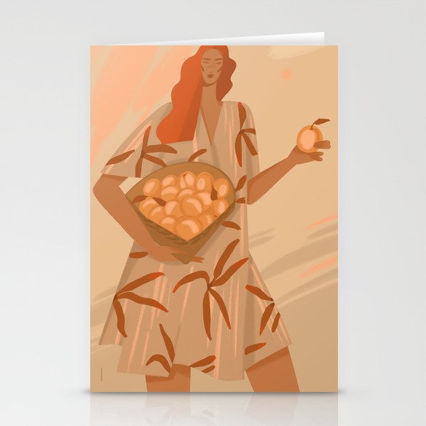  girl with peaches Stationery Card Gallery Image 2