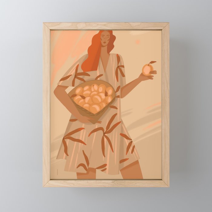  girl with peaches Mini Art Print Gallery Image 1
