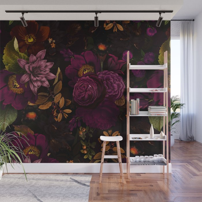 Magical Vintage Night Garden Wall Mural Gallery Image 1