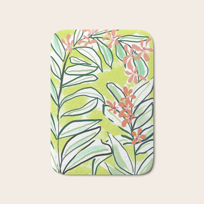 Freestyle branch with flowers Bath Mat Gallery Image 1