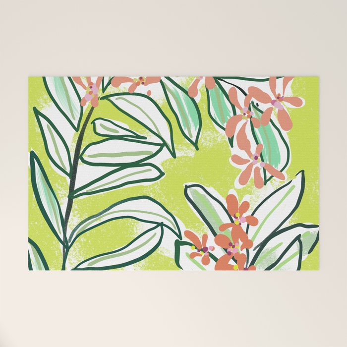 Freestyle branch with flowers Welcome Mat Gallery Image 1