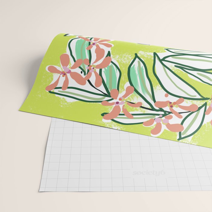 Freestyle branch with flowers Wrapping Paper Gallery Image 2