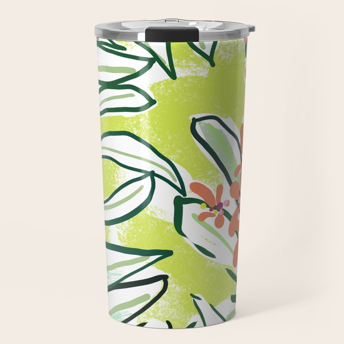 Freestyle branch with flowers Travel Mug Gallery Image 1