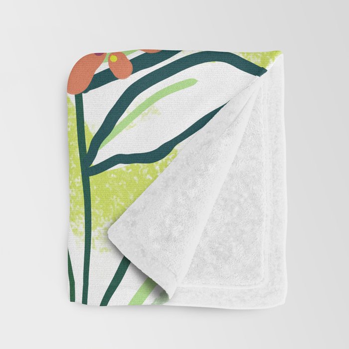 Freestyle branch with flowers Throw Blanket Gallery Image 3