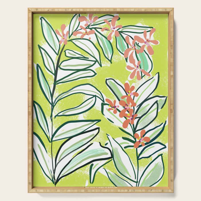 Freestyle branch with flowers Serving Tray Gallery Image 1