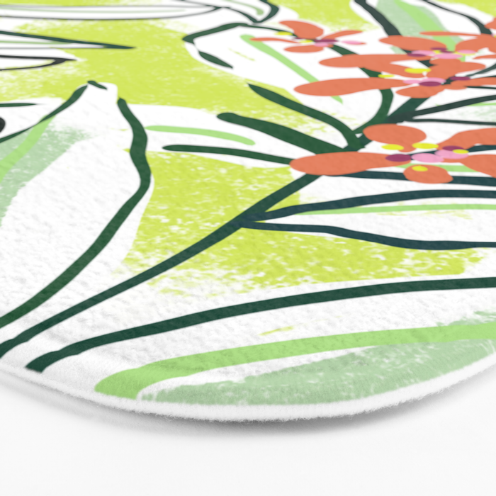 Freestyle branch with flowers Bath Mat Gallery Image 3