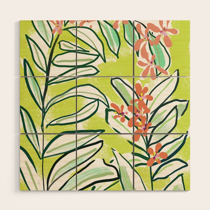 Freestyle branch with flowers Wood Wall Art Gallery Image 1