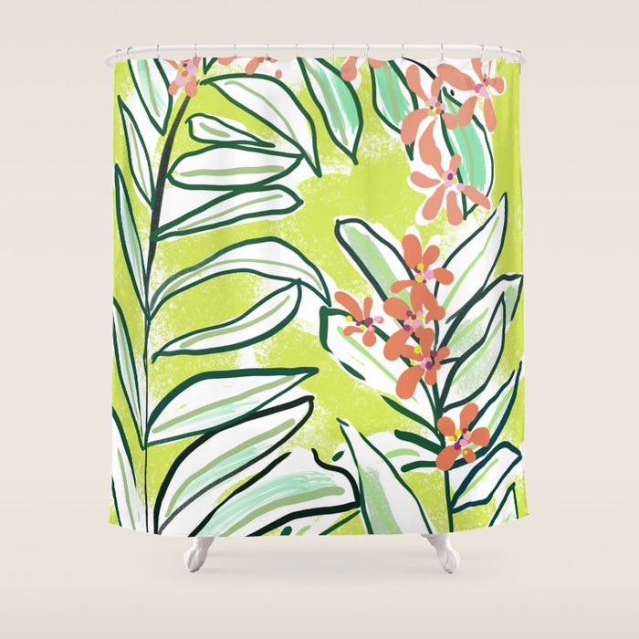 Freestyle branch with flowers Shower Curtain Gallery Image 1