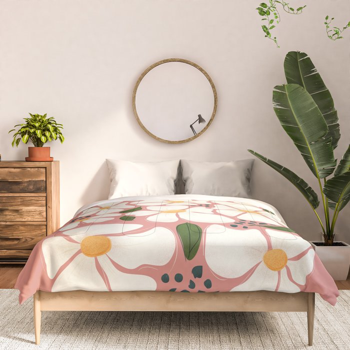 White Daisies On Pink Comforter Gallery Image 3