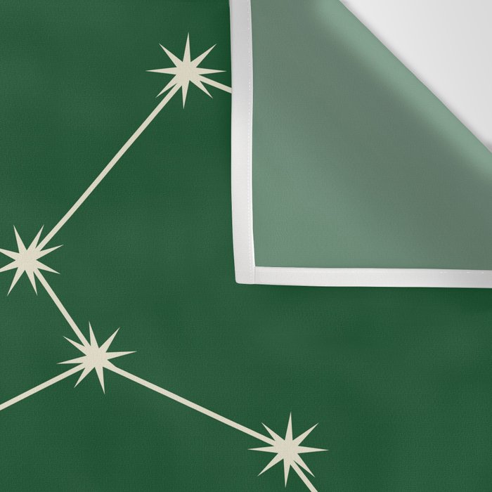 Leo Zodiac Star Constellation Line Art Green Wall Tapestry Gallery Image 3