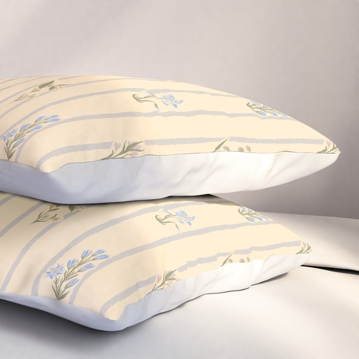 Cozy Cottage Flowers With Stripes Pillow Sham Gallery Image 3