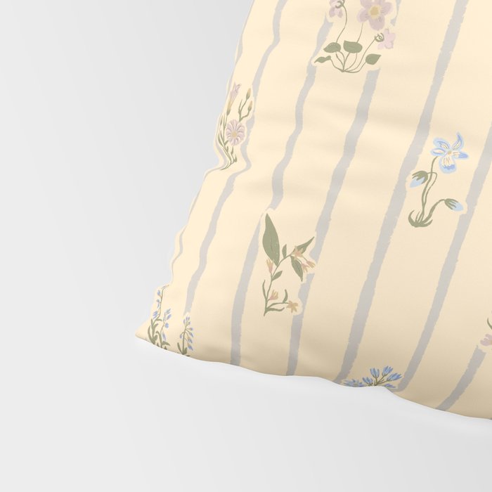 Cozy Cottage Flowers With Stripes Pillow Sham Gallery Image 4