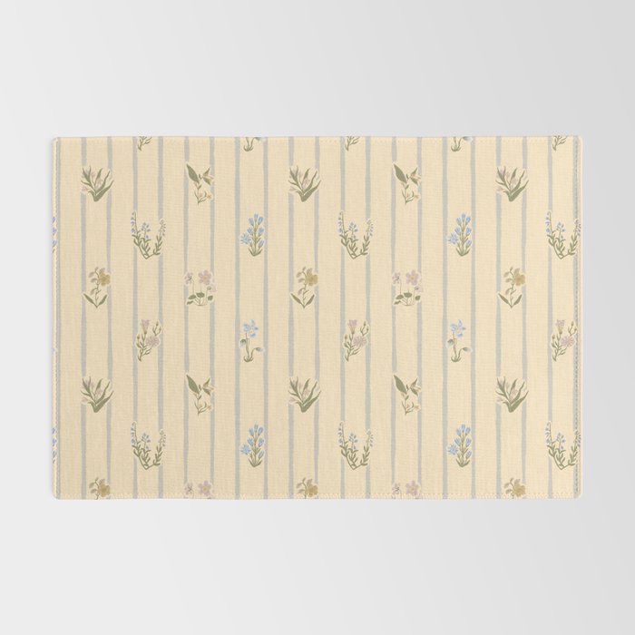 Cozy Cottage Flowers With Stripes Rug Gallery Image 2