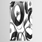 Modern abstract black white hand painted brushstrokes Tablecloth Gallery Image 2