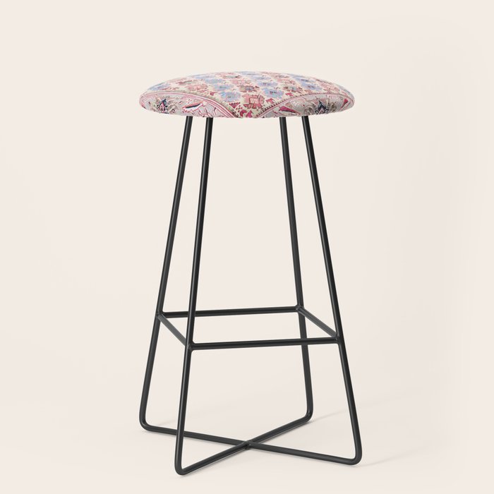 North Indian Dhurrie Kilim Print Stool Gallery Image 1