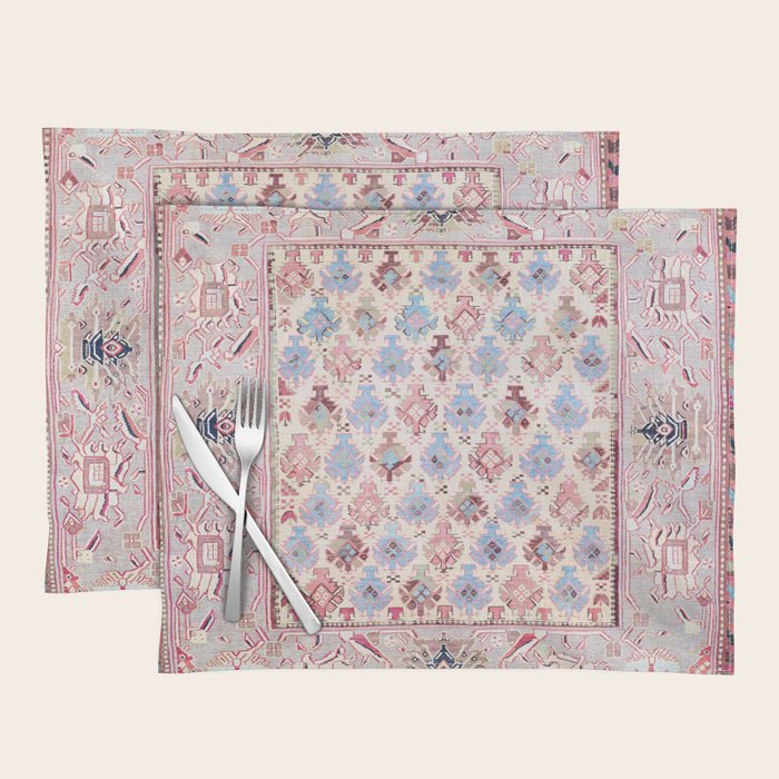 North Indian Dhurrie Kilim Print Placemat Gallery Image 1