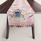 North Indian Dhurrie Kilim Print Table Runner Gallery Image 1