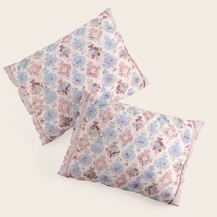 North Indian Dhurrie Kilim Print Pillow Sham Gallery Image 1