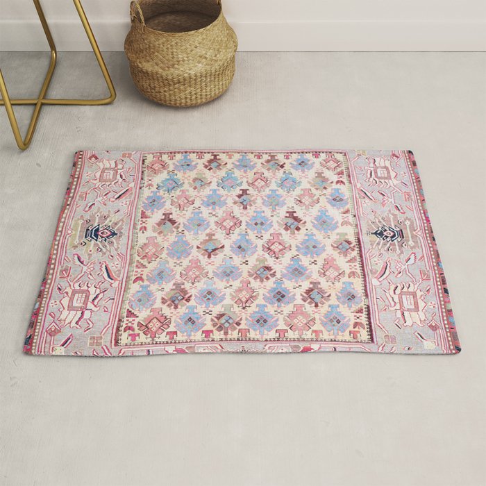 North Indian Dhurrie Kilim Print Rug Gallery Image 1