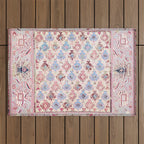 North Indian Dhurrie Kilim Print Outdoor Rug Gallery Image 1