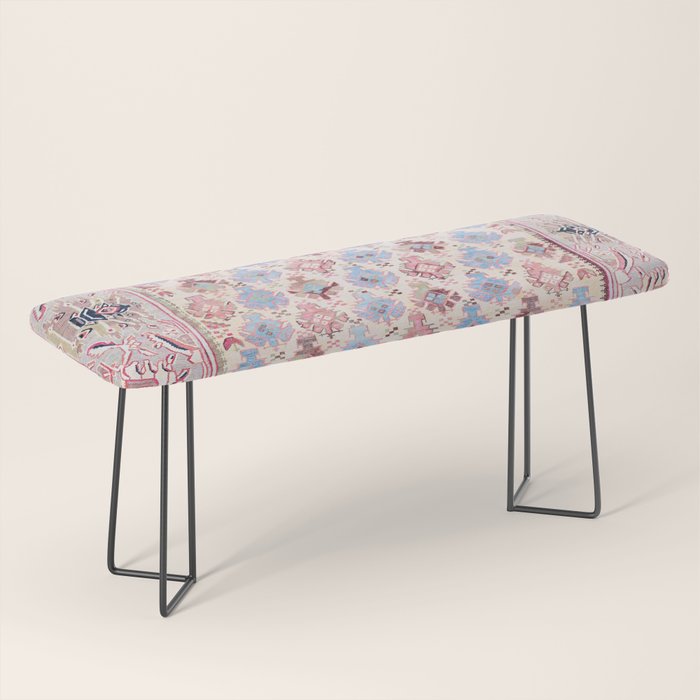 North Indian Dhurrie Kilim Print Bench Gallery Image 1
