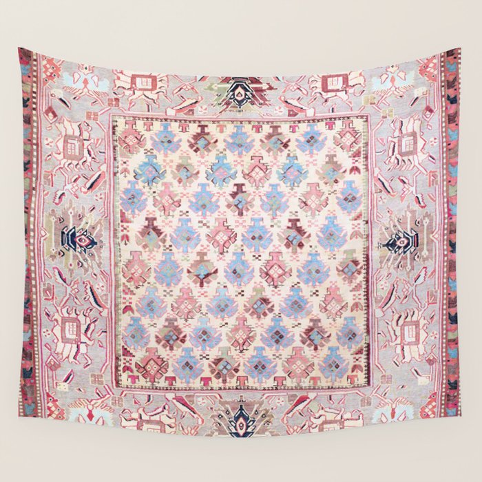 North Indian Dhurrie Kilim Print Wall Tapestry Gallery Image 1